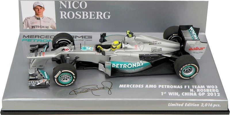 thumbnail image 2 of PMA 1:43 Scale Mercedes AMG Petronas W03 F1 Car - China GP 2012 #8 Model 2 of 14