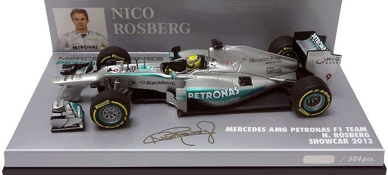 2013 Mercedes AMG F1 Team Nico Rosberg Showcar 1:43 escala Minichamps 410130079 